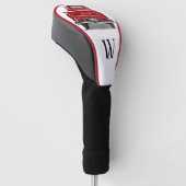 Vintager Roter Lkw Monogramm Anfangsname Golf Headcover (angewinkelt)