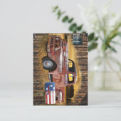 Vintager Roter LKW Postkarte (Stehend Vorderseite)