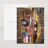 Vintager Roter LKW Postkarte (Vorne/Hinten)