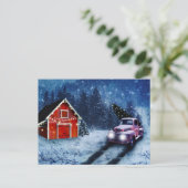Vintager Roter LKW Postkarte (Stehend Vorderseite)