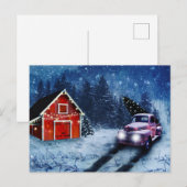 Vintager Roter LKW Postkarte (Vorne/Hinten)