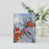 Vintager Roter LKW Postkarte (Stehend Vorderseite)