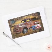 Vintager Roter LKW Rechteckiger Aufkleber (Umschlag)