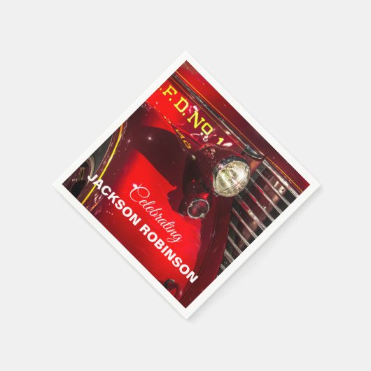 Vintager Roter LKW Serviette (Ecke)