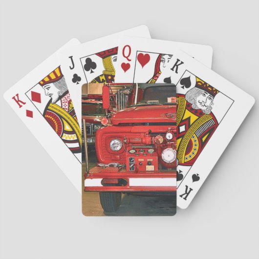 Vintager Roter LKW Spielkarten (Rückseite)