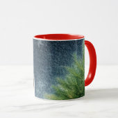 Vintager roter LKW und baumspezifischer Urlaub Tasse (VorderseiteRechts)