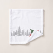 Vintager Roter LKW Weihnachtsbaum Rustikale Pinien Badhandtuch Set (Waschlappen)
