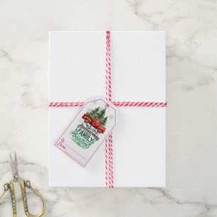 Vintager roter Lkw Weihnachtsgeschenk Geschenkanhänger