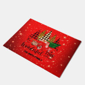 Vintager roter LKW Weihnachtszeit Doormat Fußmatte (Schrägansicht)