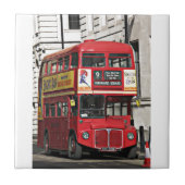 Vintager roter London-Bus Fliese (Vorderseite)