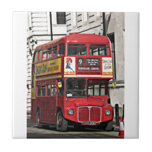 Vintager roter London-Bus Fliese