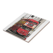 Vintager roter London-Bus Fliese (Seite)
