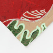 Vintager Roter Mohn Fleecedecke (Ecke)