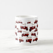 Vintager roter Motor mit Ladenmuster, Kaffeetasse (Mittel)