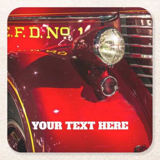 Vintager Roter Motor Rechteckiger Pappuntersetzer (Vorderseite)