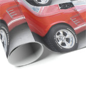 Vintager, roter Mustang, Geschenkpapier (Rolleneckpunkt)