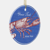 Vintager roter nautischhummer-kundenspezifisches keramik ornament (Rechts)