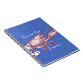 Vintager roter nautischhummer-kundenspezifisches notizblock (Rechte Seite)