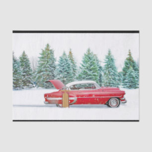 Vintager Roter Schneefall Seidenpapier