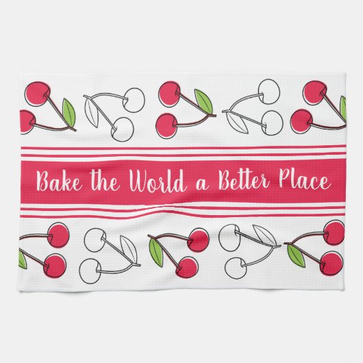 Vintager, roter Streifen Geschirrtuch (Horizontal)