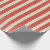 Vintager Roter Streifen Weihnachtsfeiertag Geschenkpapier (Ecke)