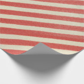 Vintager Roter Streifen Weihnachtsfeiertag Geschenkpapier (Ecke)