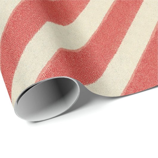 Vintager Roter Streifen Weihnachtsfeiertag Geschenkpapier (Rolleneckpunkt)