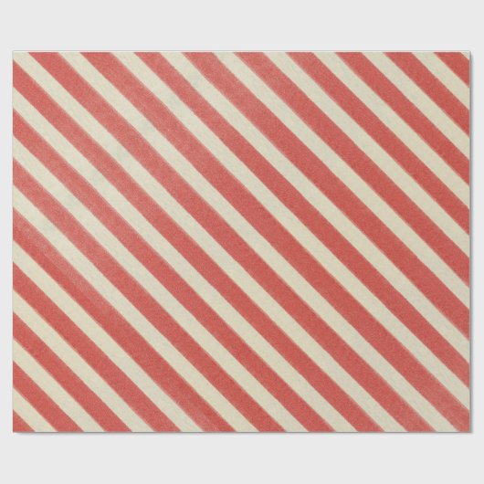 Vintager Roter Streifen Weihnachtsfeiertag Geschenkpapier (Flach)