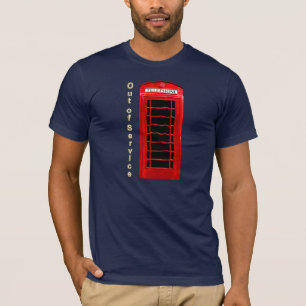 Vintager roter Telefonzelle-Schauer-Zeit-T - Shirt