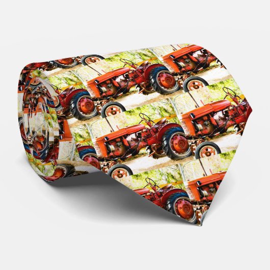 Vintager roter Traktor Krawatte (Gerollt)
