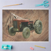 Vintager Roter Traktor Seidenpapier (Basteln)