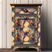 Vintager Roter und Gelber Jungfisch Seidenpapier