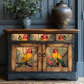 Vintager Roter und Gelber Jungfisch Seidenpapier