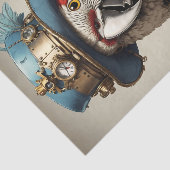 Vintager Roter und Weißer Steampenpapagei Seidenpapier (Ausschnitt)