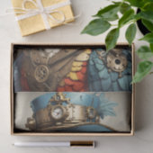 Vintager Roter und Weißer Steampenpapagei Seidenpapier (Geschenk)