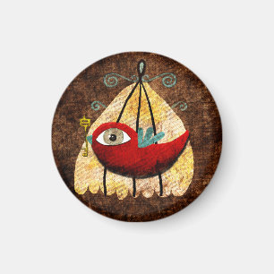 Vintager Roter Vogel Magnet