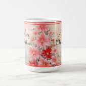 Vintager Roter Wasserfarben Poinsettia Weihnachtsb Kaffeetasse (Mittel)