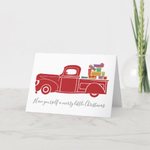 Vintager roter Weihnachts-LKW Feiertagskarte