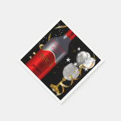 Vintager Roter Wein Black Gold Silver Serviette (Ecke)