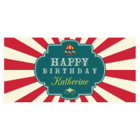 Vintager Roter Zirkus Geburtstagsbannerdekor Party