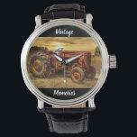Vintager roter Zuchttraktor Armbanduhr<br><div class="desc">Vintag</div>
