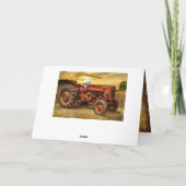 Vintager roter Zuchttraktor Dankeskarte (Rückseite)