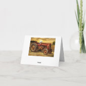 Vintager roter Zuchttraktor Dankeskarte (Rückseite)