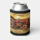 Vintager roter Zuchttraktor Dosenkühler (Kanne Rückseite)