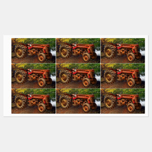Vintager roter Zuchttraktor Etiketten
