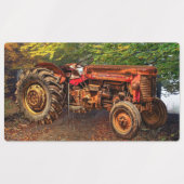 Vintager roter Zuchttraktor Etiketten (Design 1)