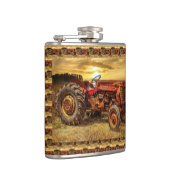 Vintager roter Zuchttraktor Flachmann (Rechts)