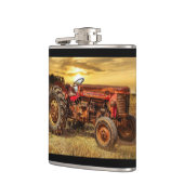 Vintager roter Zuchttraktor Flachmann (Links)