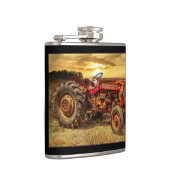 Vintager roter Zuchttraktor Flachmann (Rechts)