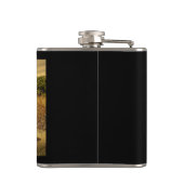 Vintager roter Zuchttraktor Flachmann (Rückseite)